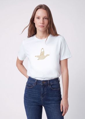 Beymen Club Kırık Beyaz Gold Logolu T-shirt - 3