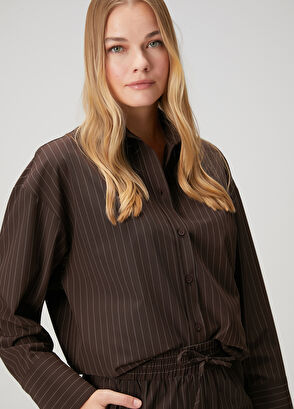 Beymen Club Brown Striped Shirt - 3
