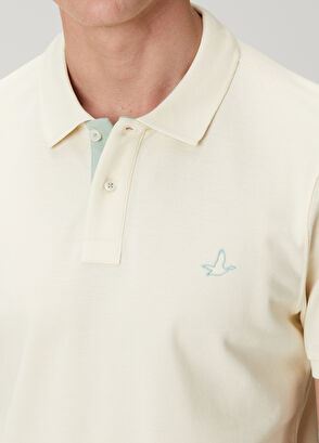Beymen Club Krem Comfort Fit Yaka Altı Baskılı Polo T-shirt - 7