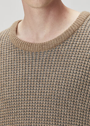 Beymen Club Deve Tüyü Armür Örgü Dokulu Yün Kazak - 7