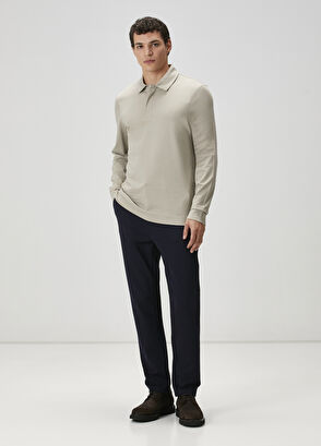 Beymen Club Slim Fit Bej Polo Yaka Sweatshirt - 3