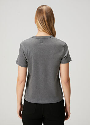 Beymen Club Gri Melanj Basic T-shirt - 5