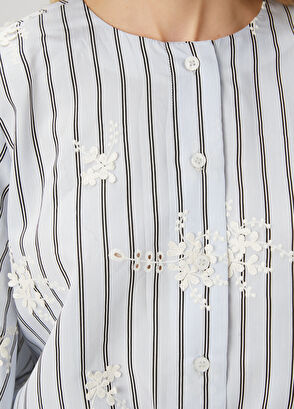 Beymen Club Beyaz Mavi Çizgili Gömlek - 6