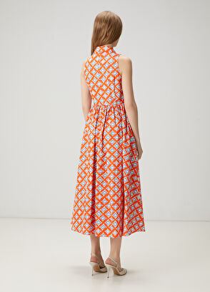 Beymen Club Mercan Desenli Midi Gömlek Elbise - 5