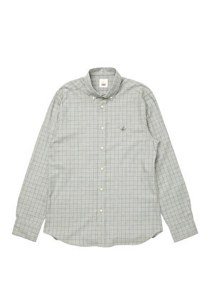 Beymen Club Slim Fit Gri Mavi Kontrast Çizgili Ekoseli Gömlek - 8