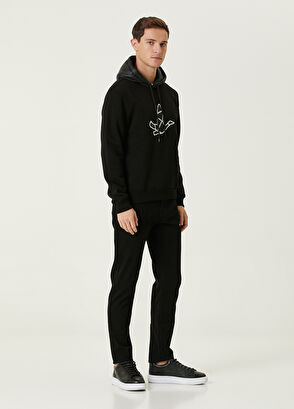 Beymen Club Siyah Kapüşonlu Logo Nakışlı Sweatshirt - 3