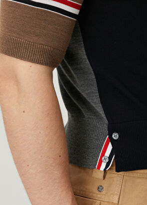 Thom Browne Lacivert Yün Polo T-shirt - 6