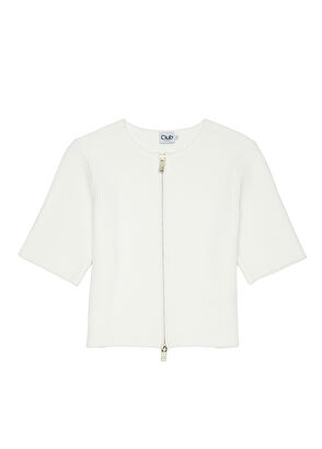 Beymen Club Kırık Beyaz Ottoman Dokulu Triko Hırka - 8