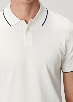 Beymen Club Beyaz Polo Yaka Kısa Kollu Triko - 7
