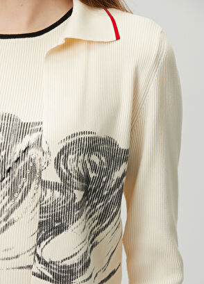 Join Us Ecru Patterned Cardigan - 5