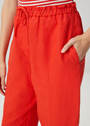 Beymen Club Slouchy Red Linen Pants - 6