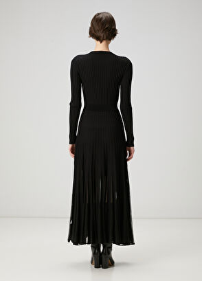 Beymen Club Siyah Midi Triko Elbise - 5