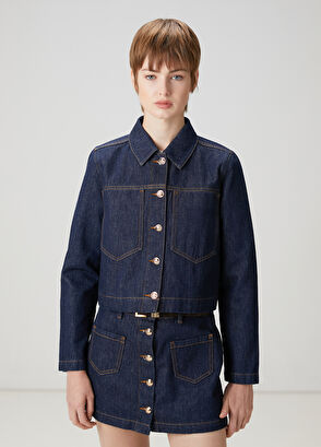 Beymen Club Lacivert Crop Denim Ceket - 3