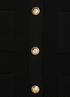 Beymen Club Black Ottoman Texture Snap Knit Jacket - 10