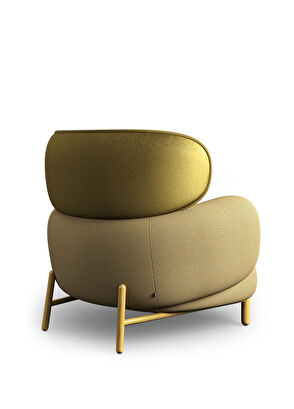 Borbo Moby High Yellow Armchair with Metal Legs - 4