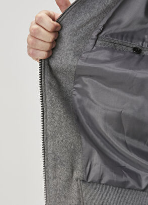 Beymen Club Grey Cachet Garnish Wool Bomber Knit Coat - 10