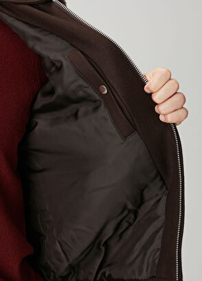 Sandro Kahverengi Yün Aviator Ceket - 8