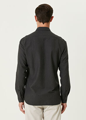 Beymen Club Slim Fit Anthracite Embossed Textured Shirt - 5