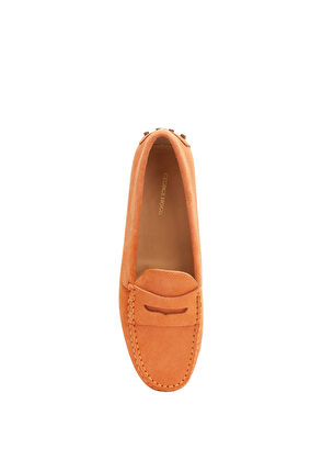 George Hogg Turuncu Kadın Günlük Rahat Süet Loafer - 4