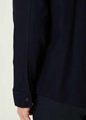 Beymen Club Lacivert Petek Dokulu Örme Dış Gömlek - 7