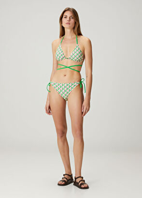 Beymen Club Çok Renkli Monogram Üçgen Bikini Üstü - 3