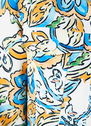 Beymen Club Ekru Amalfi Desenli Trucker Ceket - 7