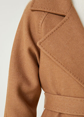 Beymen Club Camel Kruvaze Yün Palto - 6