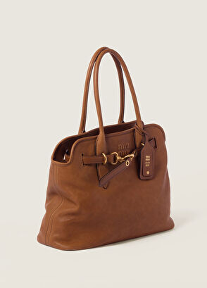 Miu Miu Aventure Kahverengi Napa Deri Kadın El Çantası - 3