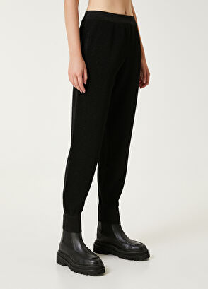 Beymen Club Black Glitter Textured Jogger Pants - 3