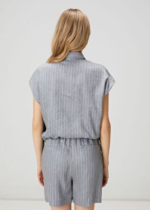 Beymen Club Grey Striped Embellished Shirt - 5