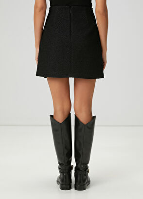 Beymen Club Black Mini Tweed Skirt - 5