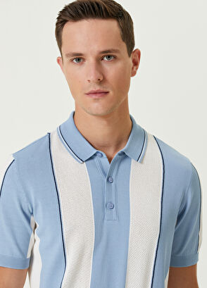 Beymen Club Blue Openwork Short Sleeve Polo Sweater - 6