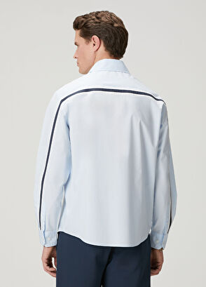 Beymen Club Blue Stripe Detail Relax Fit Shirt - 4