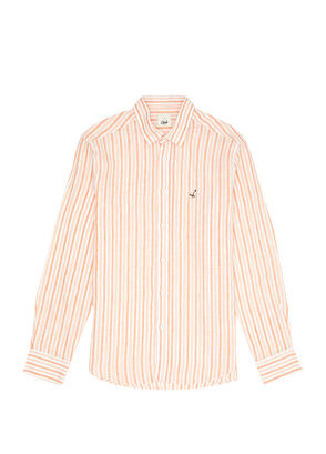 Beymen Club Comfort Fit Salmon Striped Linen Shirt - 8