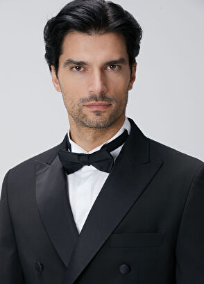 Network Siyah Yün Karışımlı Smokin Takım Elbise - 6