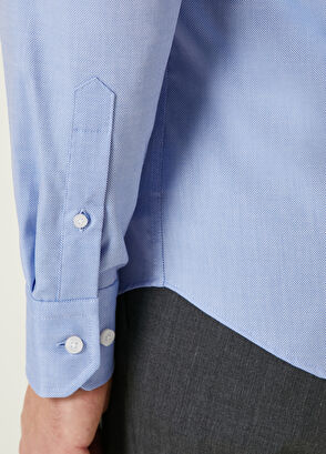 Beymen Club Slim Fit Mavi Beyaz Normal Yaka Gömlek - 6