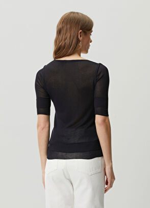Lemaire Navy Transparent Textured T-shirt - 4