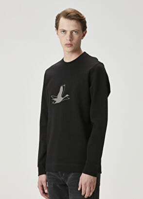 Beymen Club Siyah Logo Detaylı Uzun Kollu T-shirt - 4