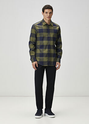 Beymen Club Comfort Fit Haki Ekose Desenli Gömlek - 3