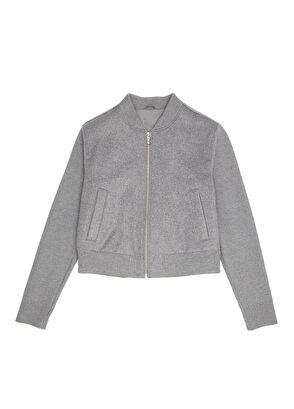 Gri Kaşe Yün Triko Bomber Ceket Beymen Club Gri Kaşe Yün Triko Bomber Ceket - 8