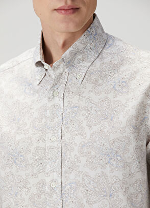Brunello Cucinelli Beyaz Etnik Desenli Gömlek - 5