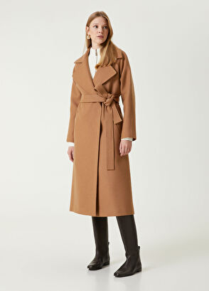 Beymen Club Camel Kruvaze Yün Palto - 5