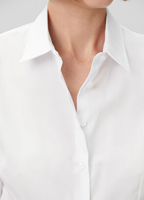 Beymen Club Slim Fit Non-Iron Beyaz Klasik Gömlek - 5