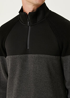 Beymen Club Black Collar Zipper Colorblocked Wool Sweater - 6