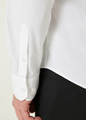 Beymen Club Slim Fit Beyaz Gizli Düğmeli Yaka Gömlek - 6