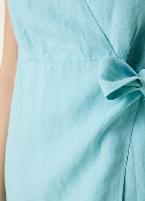 Beymen Club Turkuaz Uzun Keten Elbise - 5