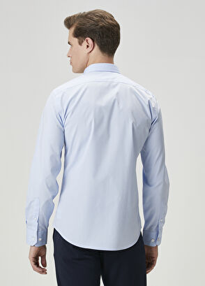 Beymen Club Slim Fit Mavi Non-Iron Poplin Gömlek - 5