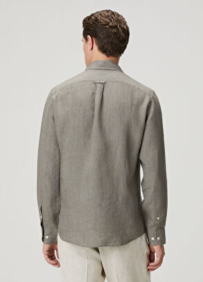 Beymen Club Comfort Fit Italian Collar Delave Linen Shirt - 7