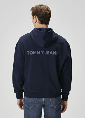 Tommy Jeans Mavi Kapüşonlu Sweatshirt - 4