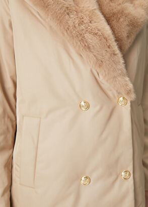 Beymen Club Bej Kapüşonlu Kruvaze Kaban - 6